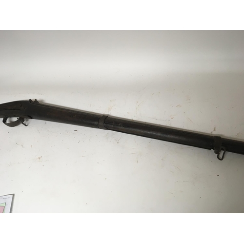 2185 - A 19th century musket rifle no action fitted. Length 137cm