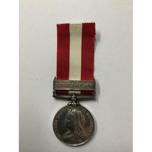 A Canada General Service Medal With Fenian Raid Clasp 1866, Awarded To ...