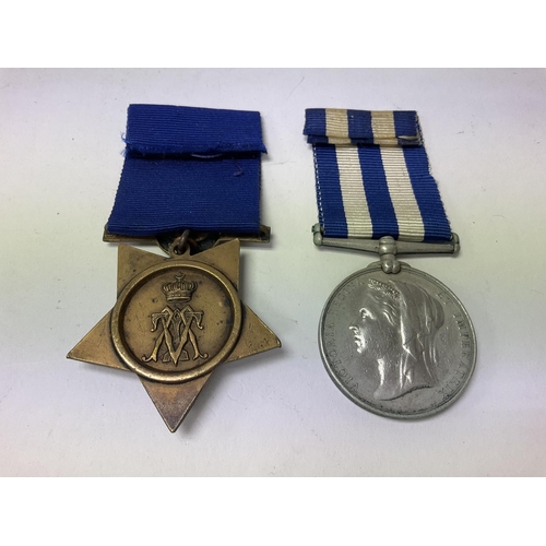 2215 - Egypt 1882-1889 and Khedive star medal pair awarded to Sepoy Heeba 20th Punjab infantry.
