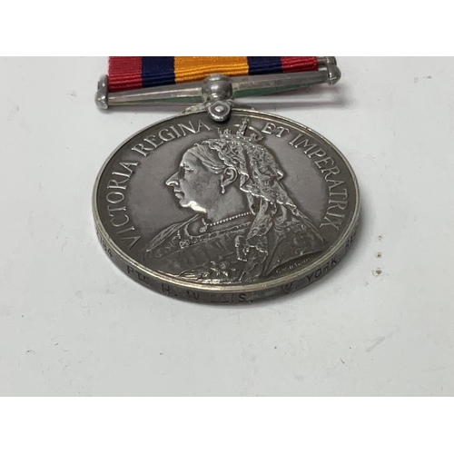 2223 - A Queens South Africa Medal 1899-1902, awarded to Pte. H.Willis W.York Regt.