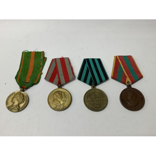 2227 - 4 medals, Russian labour award 1941, 30 Years Soviet army, French Survivors medal plus additional me... 