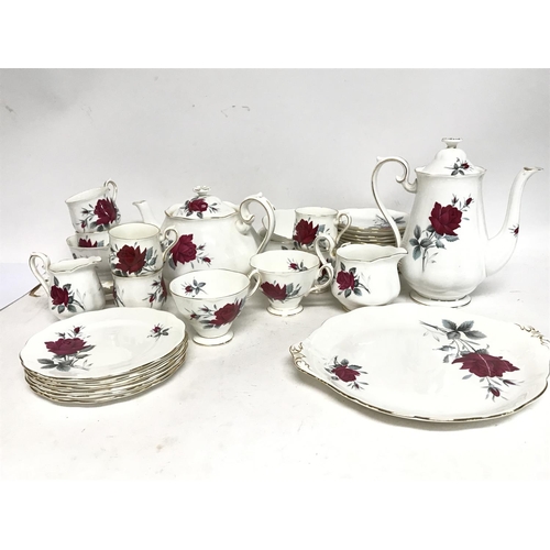 1002 - Royal Albert sweet romance tea set including plates, cups, tea pots.