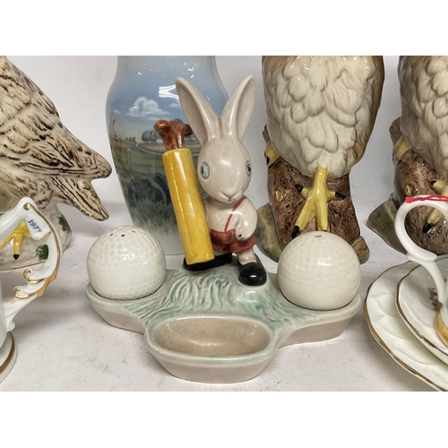 1010 - Variety of animal ceramics+ silver jubilee tea set