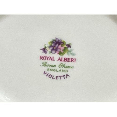 1035 - Royal Albert Violetta tea set + unmarked pot