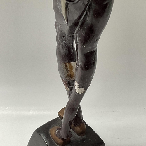 1051 - A large 1930s plaster figure titled the Philospher. (Some damage). 59cm.