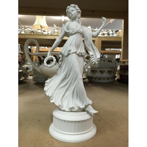 1071 - A Wedgwood twin handled bowl of classical form together with three dancing hour figurines