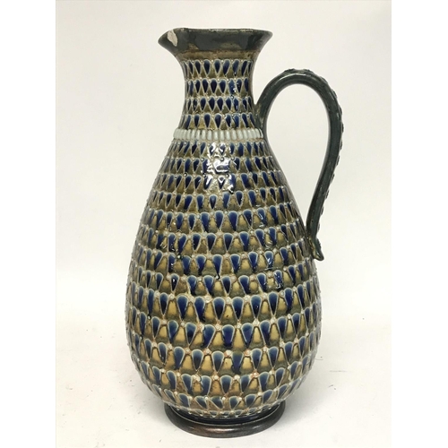 1073 - A Lambeth Doulton jug, damaged