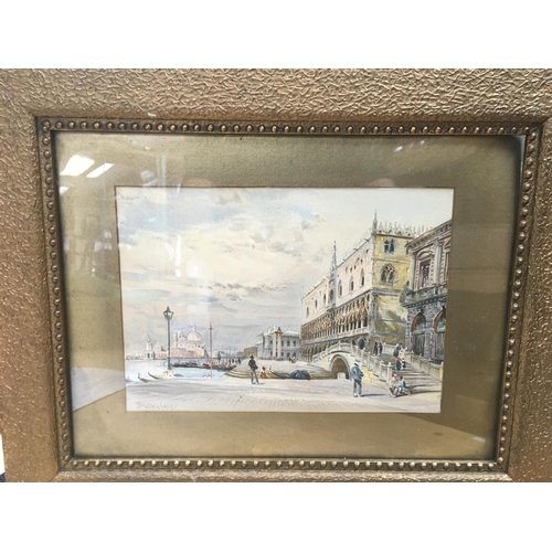 1457 - A framed watercolour of Venice signed J'ulleylove, approx 45cm x 36cm. NO RESERVE