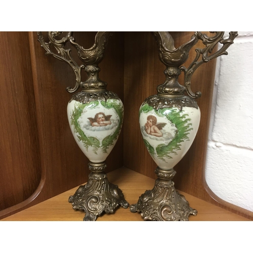 1969 - A pair of Victorian Ewers decayed with cherubs