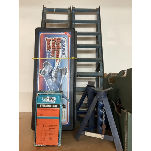 1996 - Car related, Draper Trolley Jack, 1.5 Ton Jack, Ramps, Axle stands