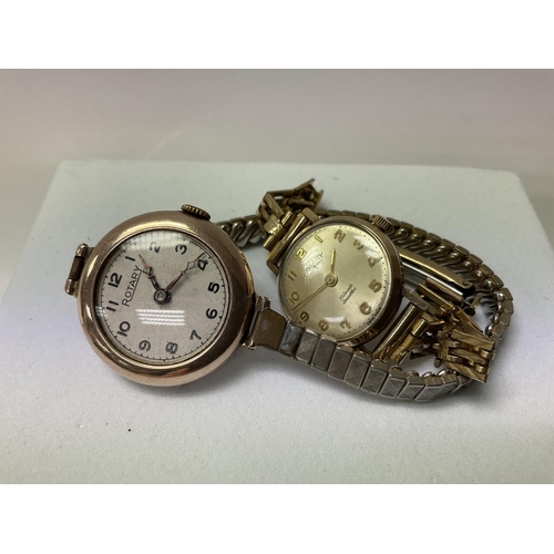 752 - 2 9ct gold ladies Rotary watches.