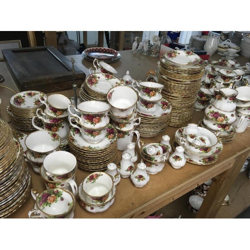 803 - Royal Albert Old Country Roses ceramic dinnerware including plates, teacups, egg cups and saucers. M... 