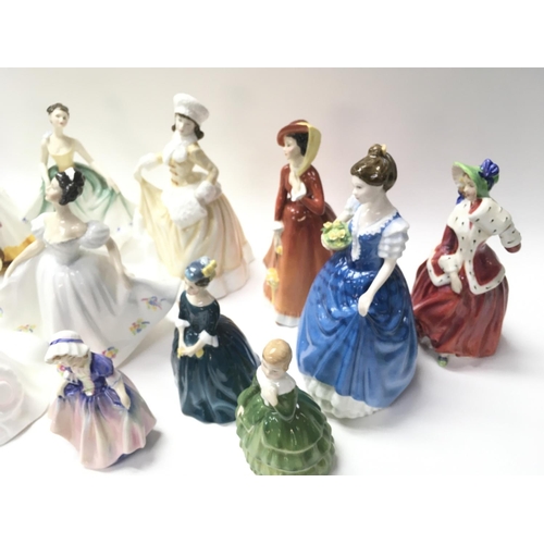 813 - A Collection of Royal Doulton and Coalport Figures.