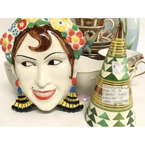 939 - Ceramics featuring Moreland Chelsea Works items, Royal Crown Derby tea sets and Franz tea sets.