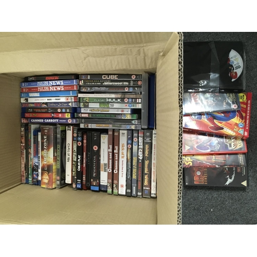 1086 - Two boxes of mainly music autobiographies and DVDs.