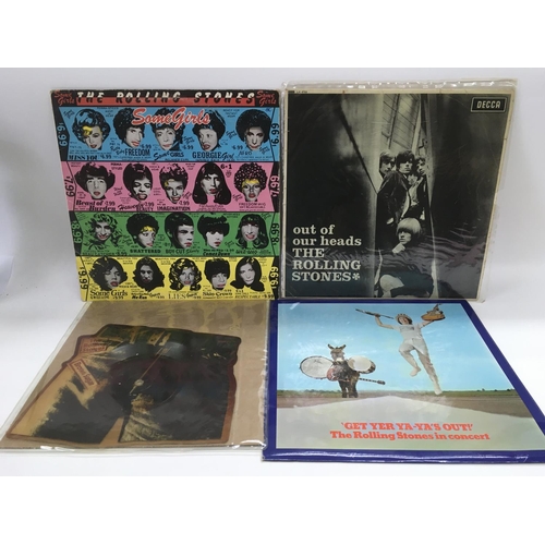 116 - Three Rolling Stones LPs and a shaped picture disc of 'Brown Sugar'.