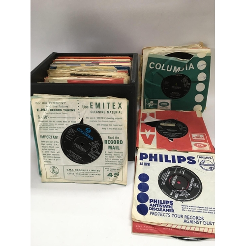 127 - A record case of 7inch singles and EPs by various artists from the 1960s onwards together with a rec... 