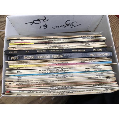 161 - A box of classical music LPs including some early stereo pressings.