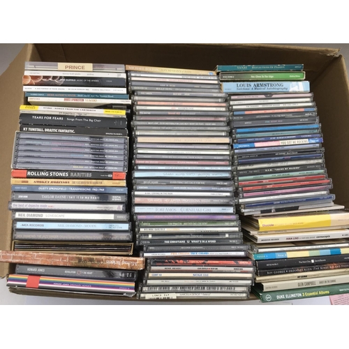 162 - A collection in two boxes of over 350 CD albums and over 60 CD singles, various artists.