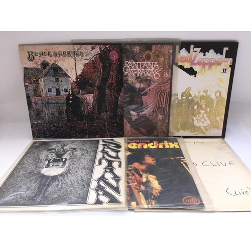 166 - Six LPs comprising an early UK pressing of the Black Sabbath debut LP, Led Zeppelin 2 and others.