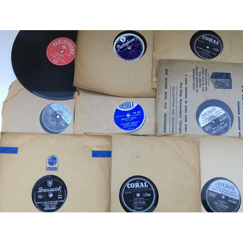 179 - A record case containing a collection of mainly rock n roll and skiffle 78s plus some LPs by various... 