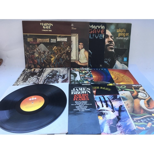 181 - Twelve soul LPs by various artists including Marvin Gaye, James Brown, Earth, Wind & Fire and others