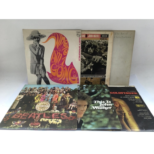 195 - Six LPs from the 1960s comprising the James Bond 'Goldfinger' soundtrack and various artists includi... 