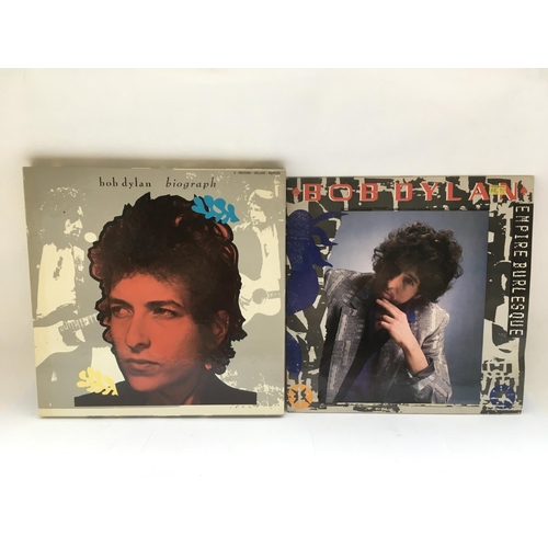 196 - Two Bob Dylan LPs comprising the 5LP deluxe edition box set 'Biograph' and 'Street Legal'.