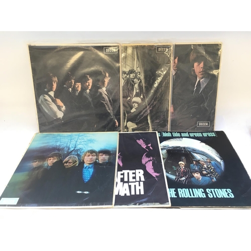 221 - Six early UK pressings of LPs by The Rolling Stones including the first five UK LPs plus 'High Tide'... 