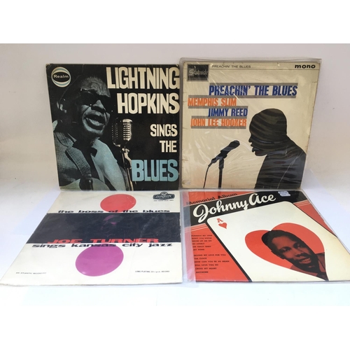 237 - Four early UK pressings of R&B LPs by various artists including Lightning Hopkins, Johnny Ace, JonTu... 