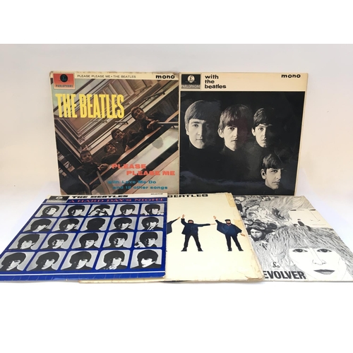 251 - Five early UK pressings of Beatles LPs comprising Please Please Me, With The Beatles, Revolver and o... 