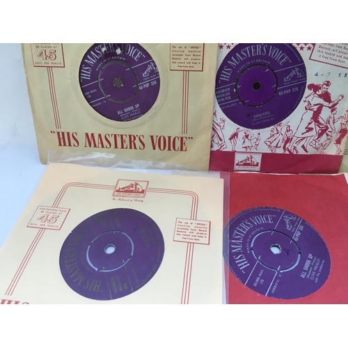 260 - Twelve Elvis Presley EPs and 7inch singles including some purple and gold HMV singles.