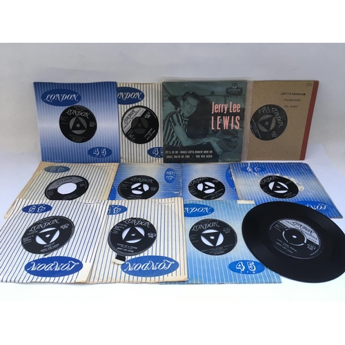 263 - Eleven Jerry Lee Lewis 7inch single and one EP, all London labels.