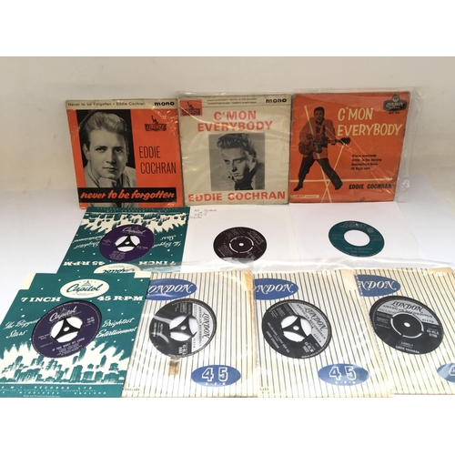 266 - Four Eddie Cochran EPs and six 7inch singles.