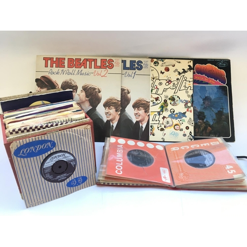 278 - A record case of 7inch singles by various artists including The Rolling Stones, Eddie Cochran and ot... 