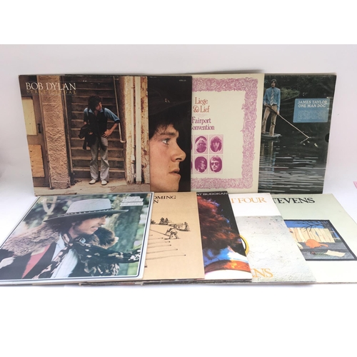 288 - Nine folk rock LPs by various artists including Fairport Convention, Bob Dylan, James Taylor, Cat St... 