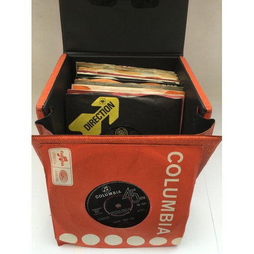 289 - A record case of 7inch singles by various artists plus eight LPs including 'Led Zeppelin II', 'With ... 