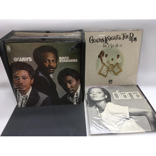 30 - A record case of LPs and 12inch singles by various soul and pop artists including Marvin Gaye, Teddy... 