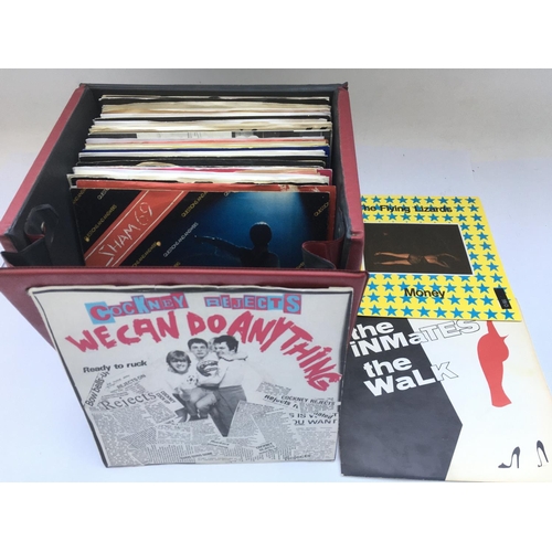 324 - A record case of punk and rock 7inch singles.