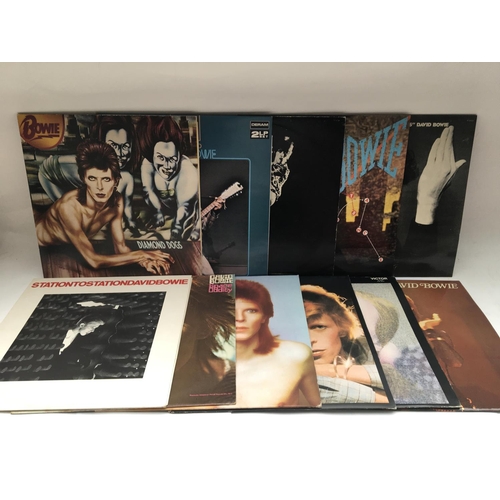 332 - Eleven David Bowie LPs comprising Station To Station, Heroes, Diamond Dogs and others.