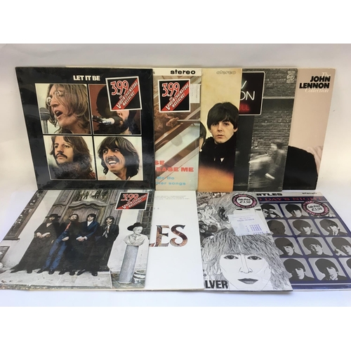 338 - Nine Beatles and solo LPs comprising Hey Jude, Please Please Me, Revolver and others.