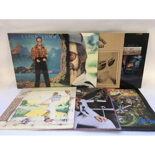 341 - Seven Elton John LPs comprising Goodbye Yellow Brick Road, Honky Chateau and others.