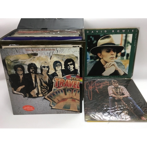 35 - A record case of LPs and 12inch singles by various rock and pop artists including Pink Floyd, Alice ... 