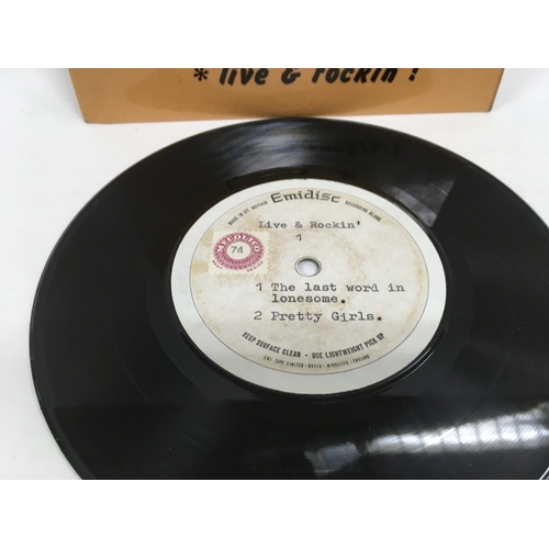 4 - A rare limited edition Gene Vincent 'Live & Rockin' fan club only EP. One of only 99 ever produced a... 