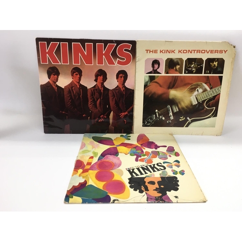 68 - Three first UK pressings of Kinks LPs comprising their debut LP, 'The Kink Kontroversy' and 'Face To... 