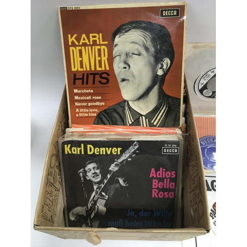 77 - A collection of Karl Denver 7inch singles and EPs including promotional and demonstration discs.