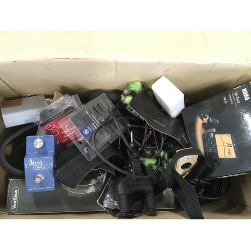 783 - A box of guitar parts and accessories.