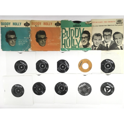 80 - A collection of Buddy Holly and The Crickets EPs and 7inch singles.