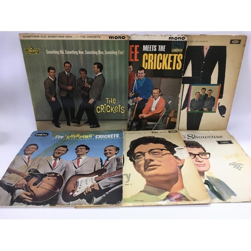 81 - Eleven Buddy Holly and The Crickets LPs. Condition varies from fair to VG+.