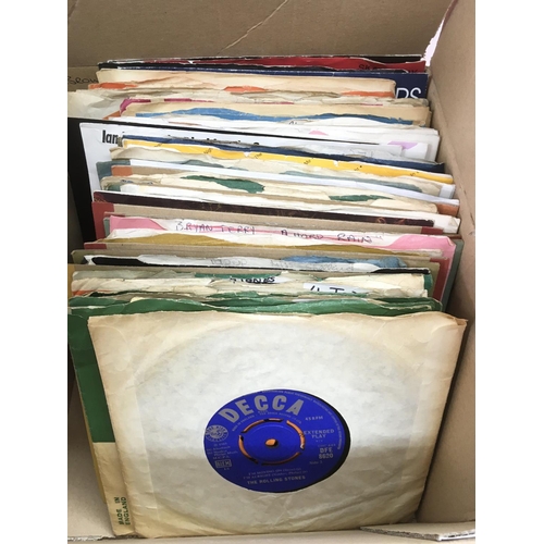 89 - A box of 7inch singles and EPs by various artists from the 1960s onwards including Elvis Presley, Th... 